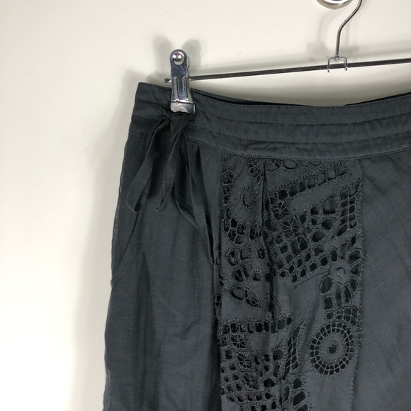 Anthropologie Leifnotes Silk Blend Black Skirt 631 - Picture 3 of 9